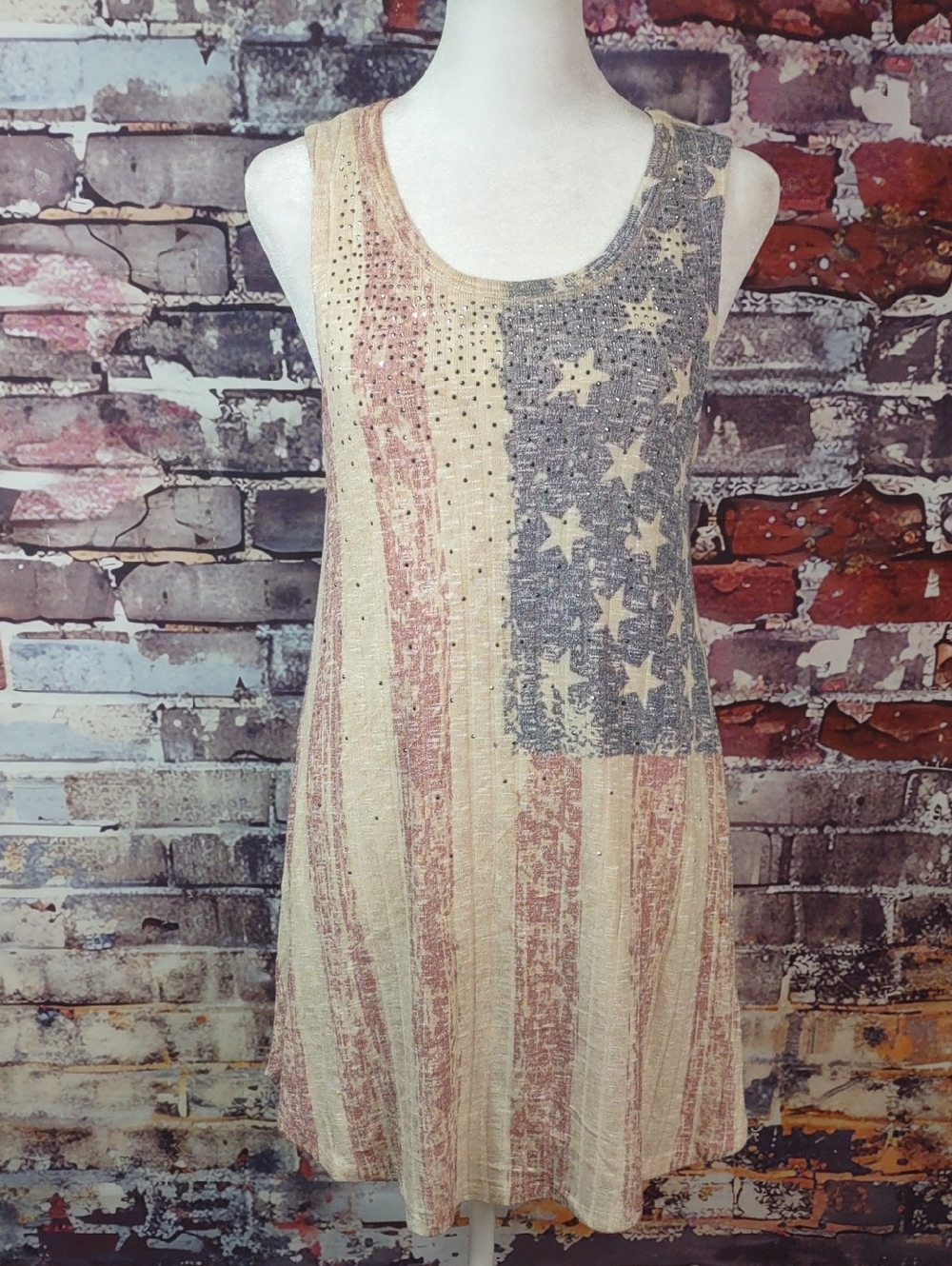 Vocal Studded American Flag Tank/Mini Dress